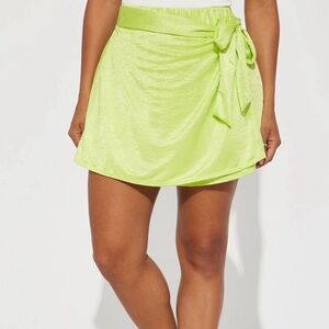 Green wrap skirt .